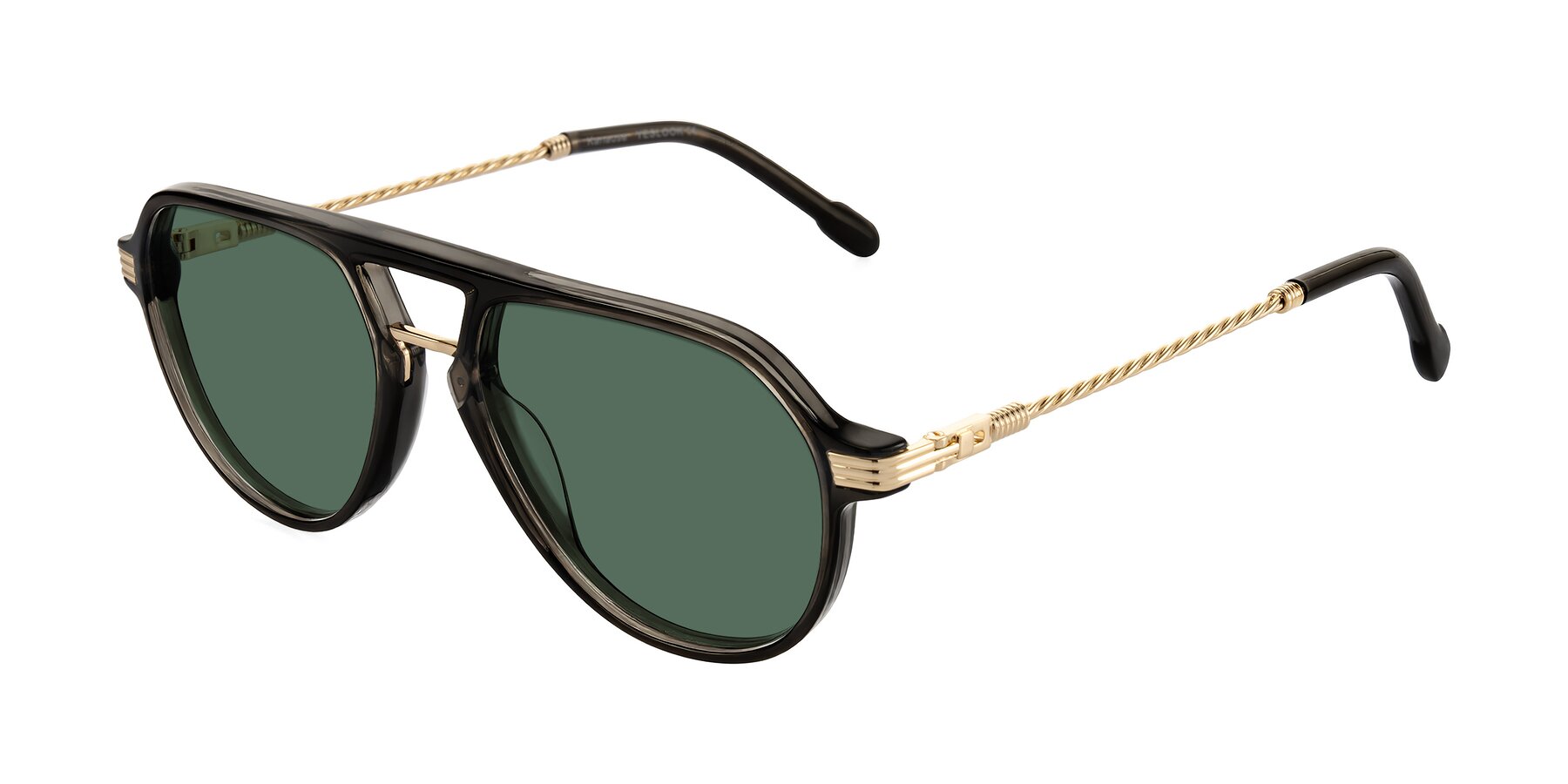 Angle of Kanause in Transparent Gray/Gold with Green Polarized Lenses
