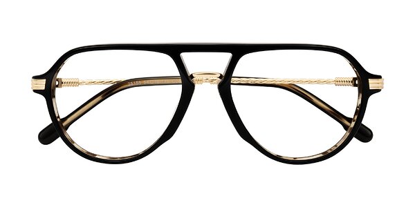 Front of Kanause in Black Brown Striped/Gold