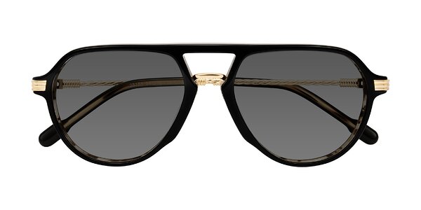 Front of Kanause in Black Brown Striped/Gold