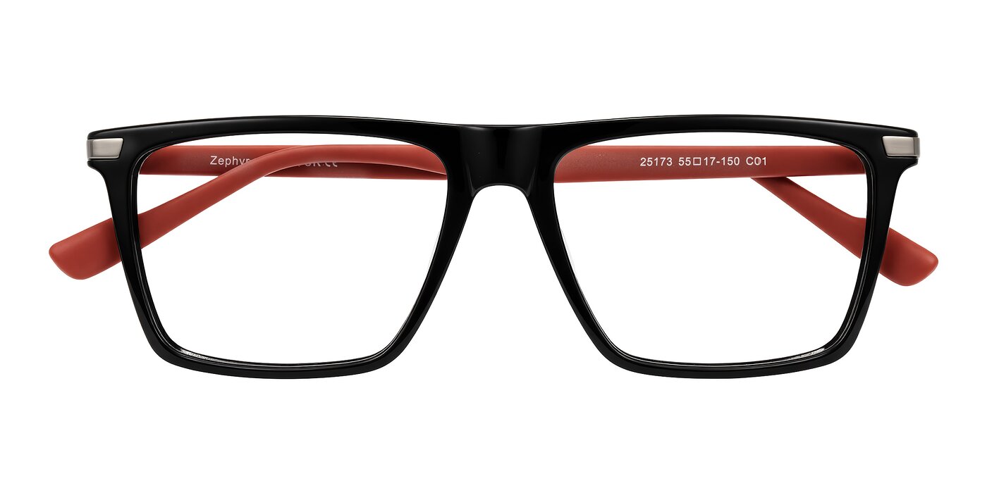 Zephyr - Black/Red Eyeglasses