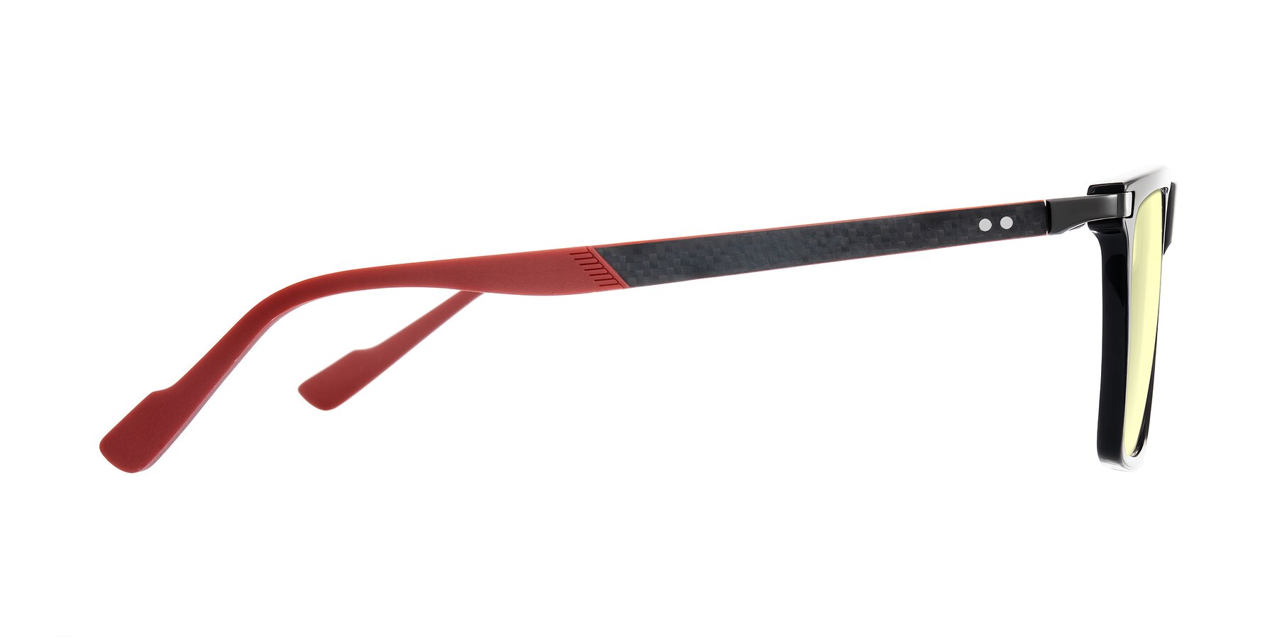 Side of Zephyr in Black/Red with Light Yellow Tinted Lenses