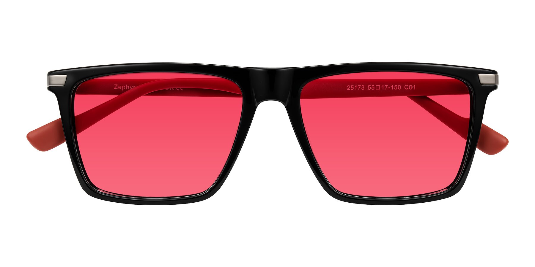 Folded Front of Zephyr in Black/Red with Red Tinted Lenses