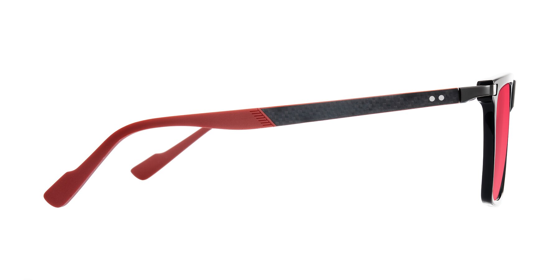 Side of Zephyr in Black/Red with Red Tinted Lenses