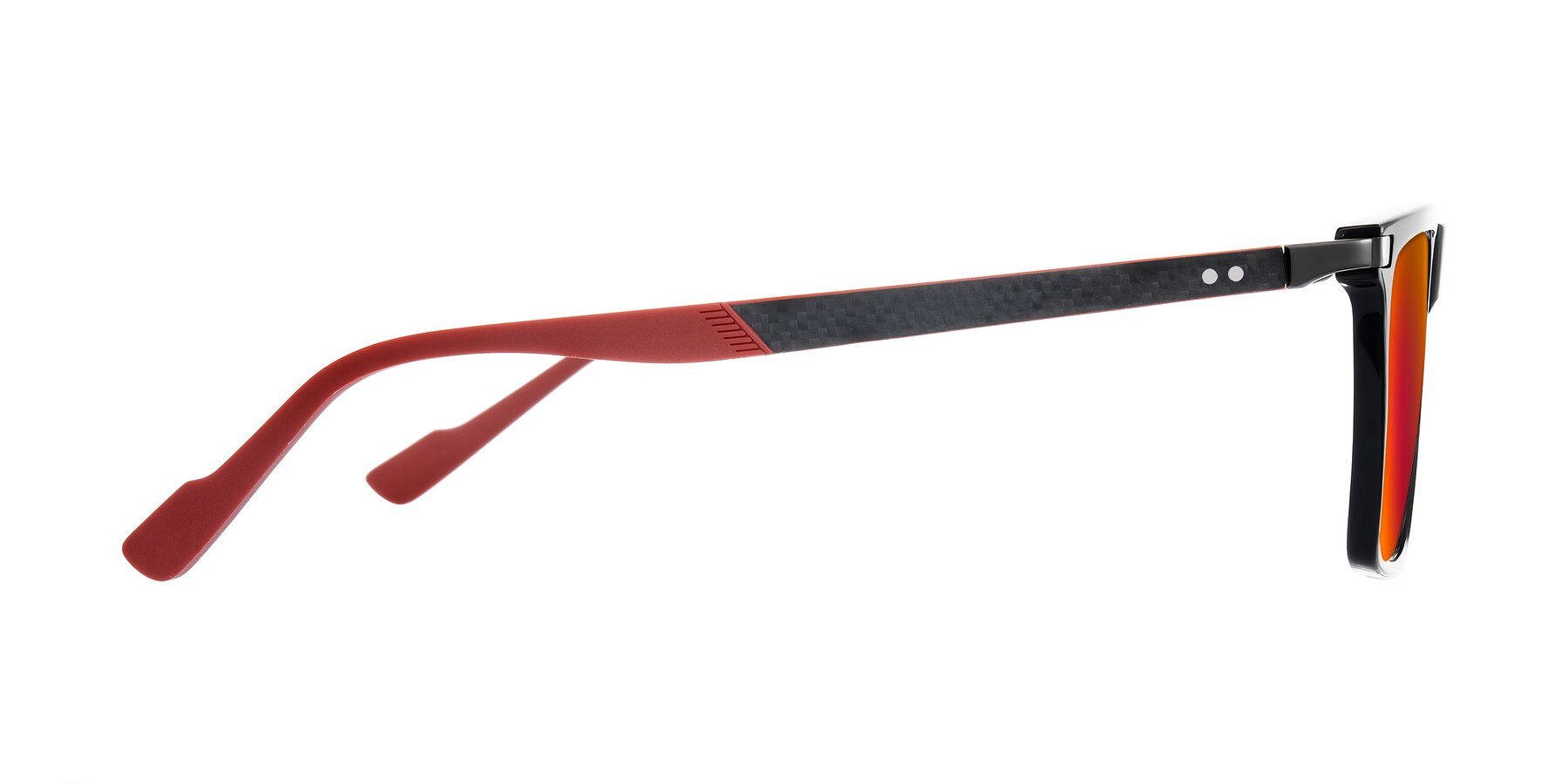 Side of Zephyr in Black/Red with Red Gold Mirrored Lenses