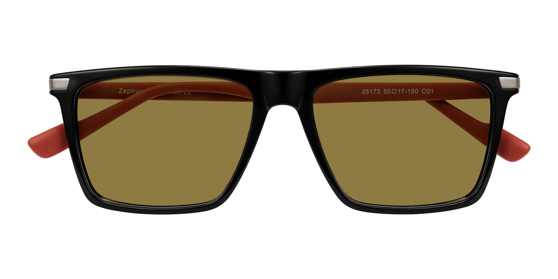 Folded Front of Zephyr in Black/Red with Brown Polarized Lenses