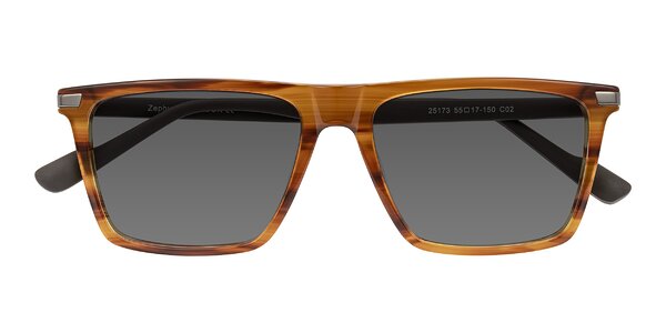 Front of Zephyr in Amber Striped/Gray