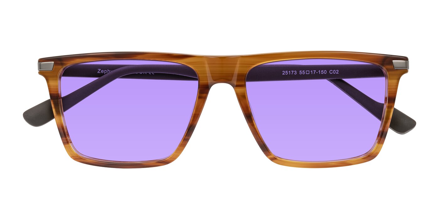 Zephyr - Amber Striped/Gray Tinted Sunglasses