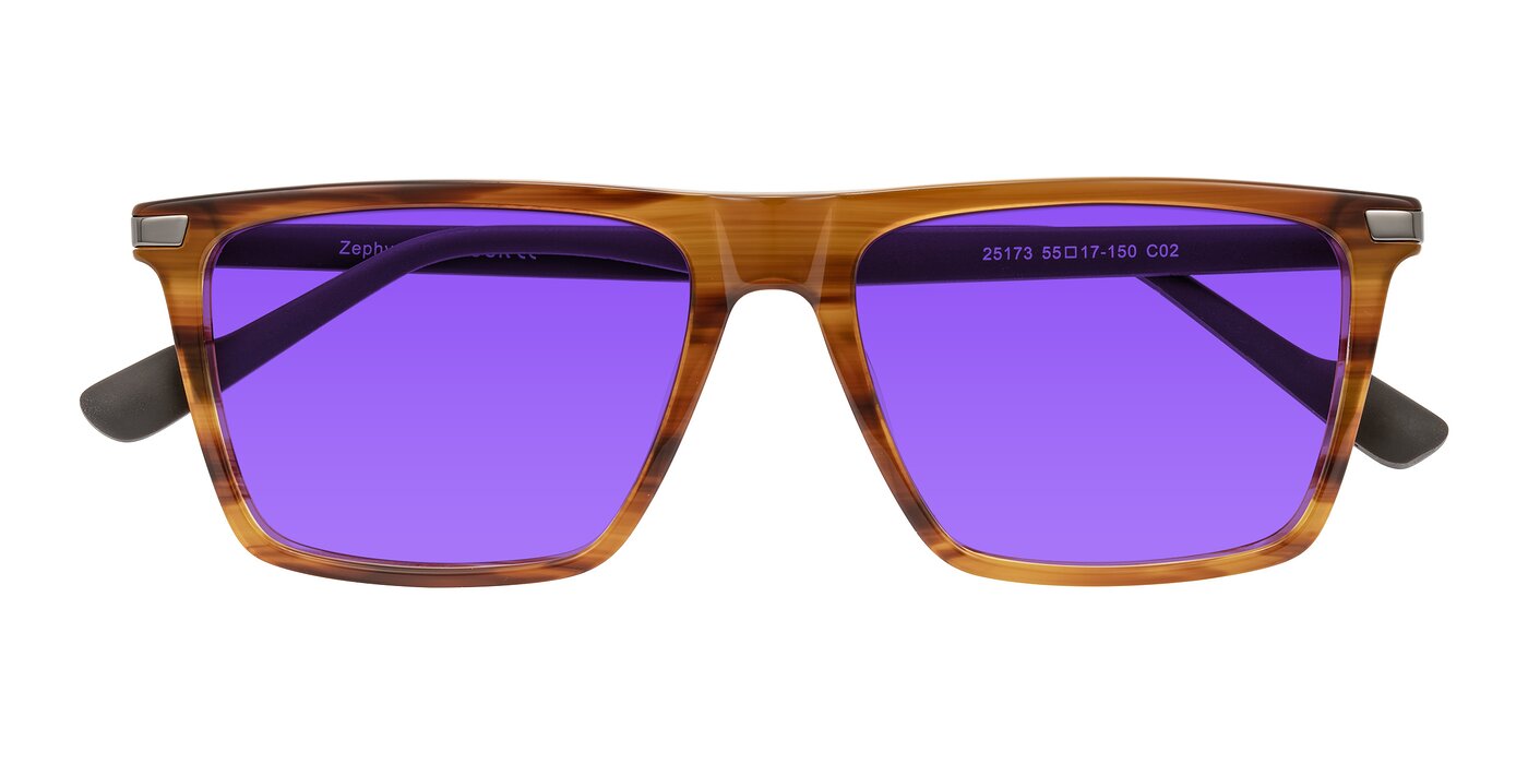 Zephyr - Amber Striped/Gray Tinted Sunglasses