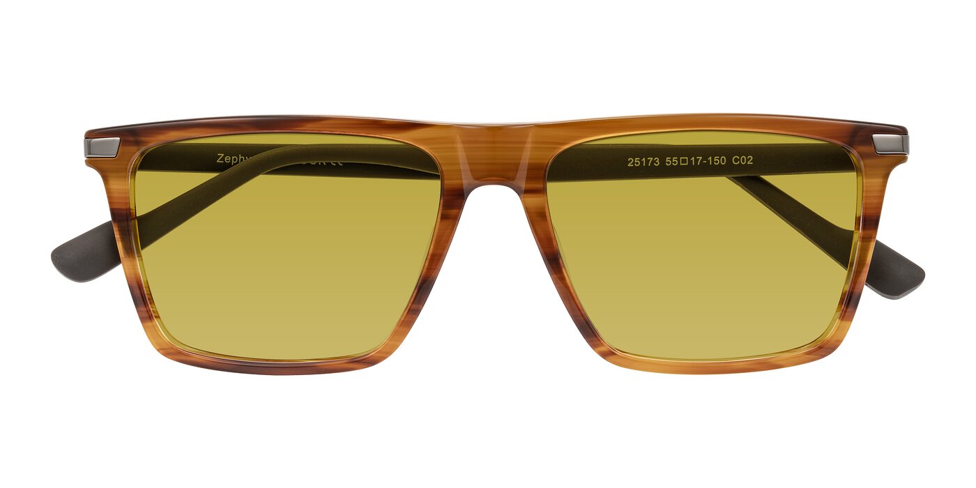 Zephyr - Amber Striped/Gray Tinted Sunglasses