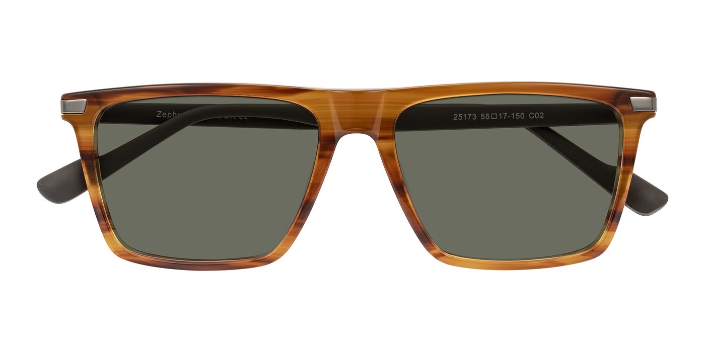 Zephyr - Amber Striped/Gray Polarized Sunglasses
