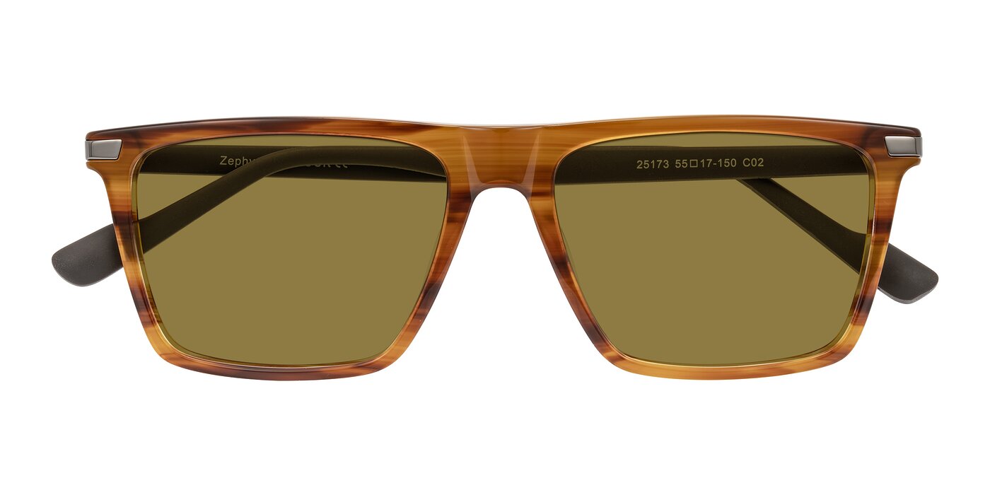 Zephyr - Amber Striped/Gray Polarized Sunglasses