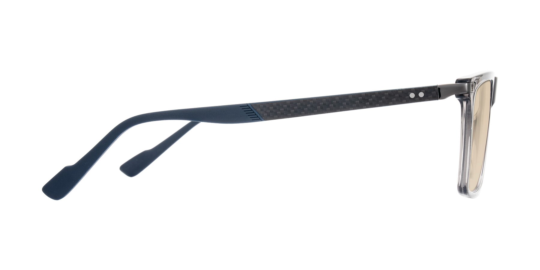 Side of Zephyr in Transparent Gray with Light Brown Tinted Lenses