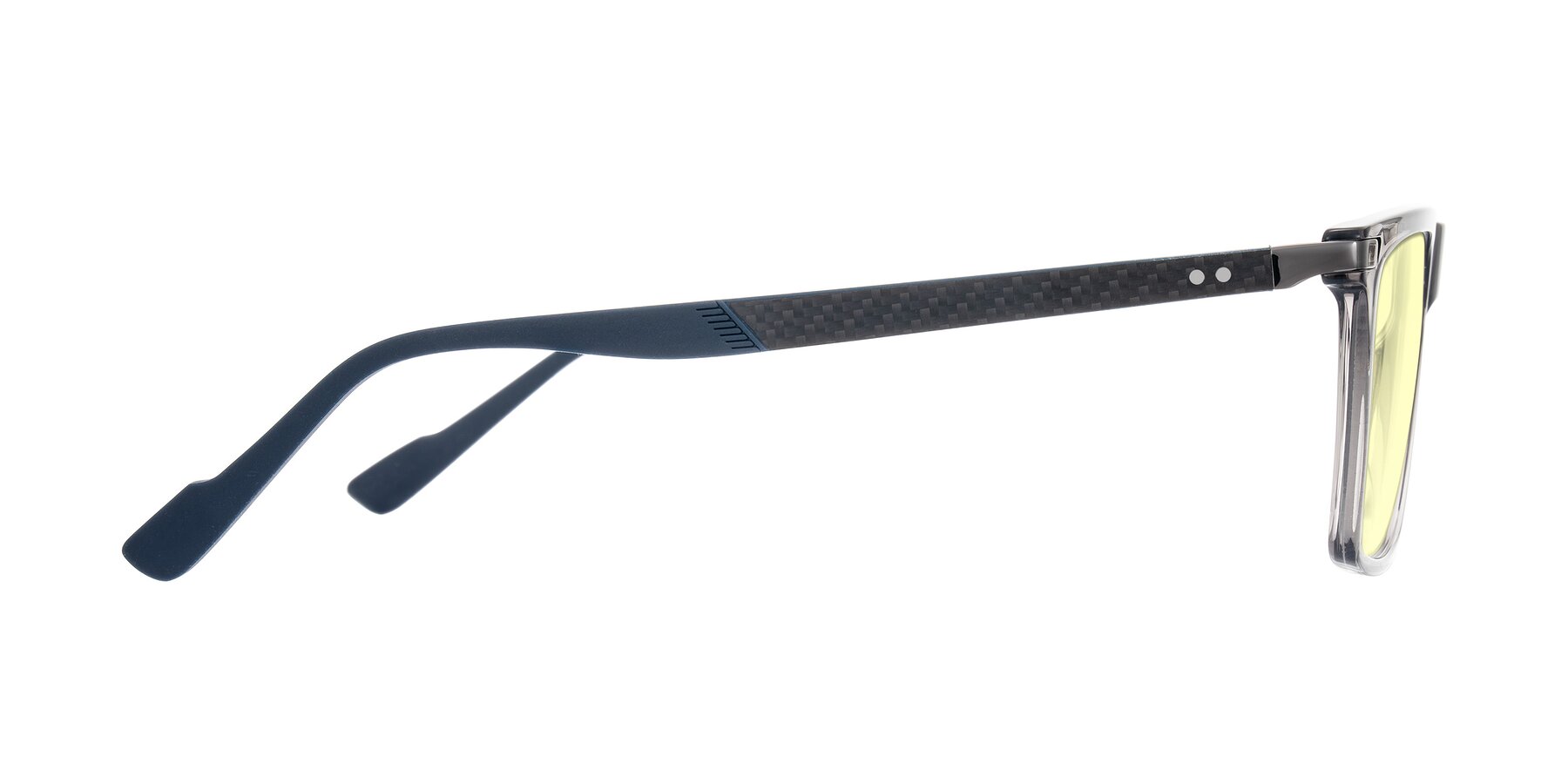 Side of Zephyr in Transparent Gray with Light Yellow Tinted Lenses