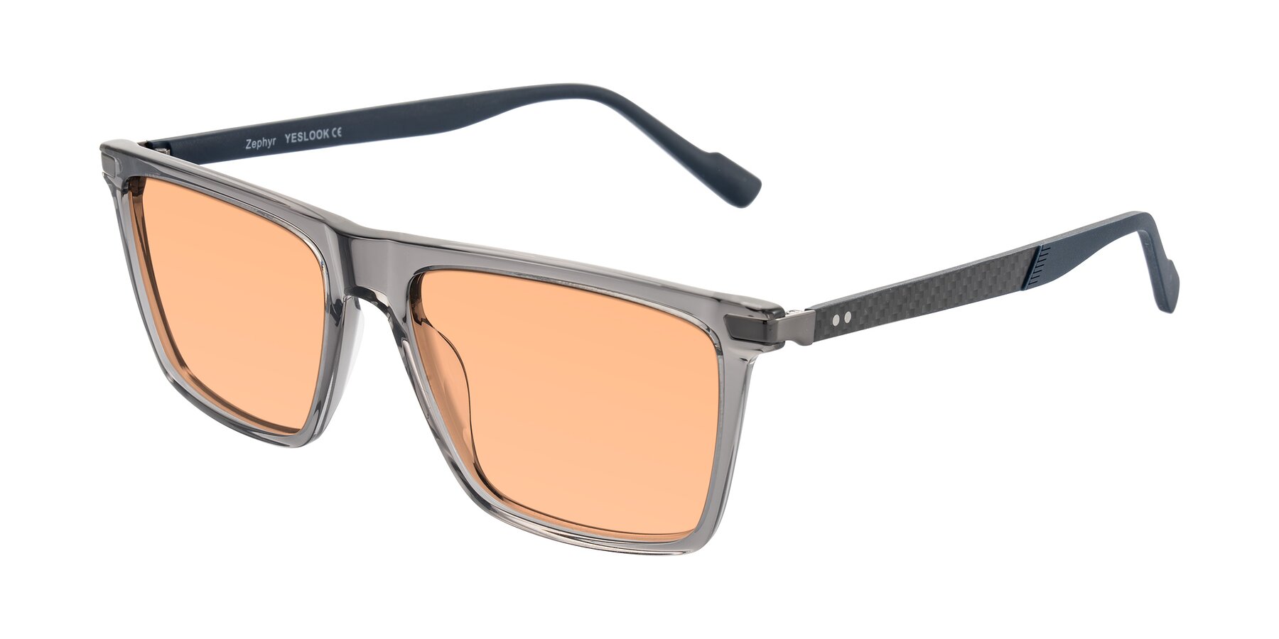 Angle of Zephyr in Transparent Gray with Light Orange Tinted Lenses
