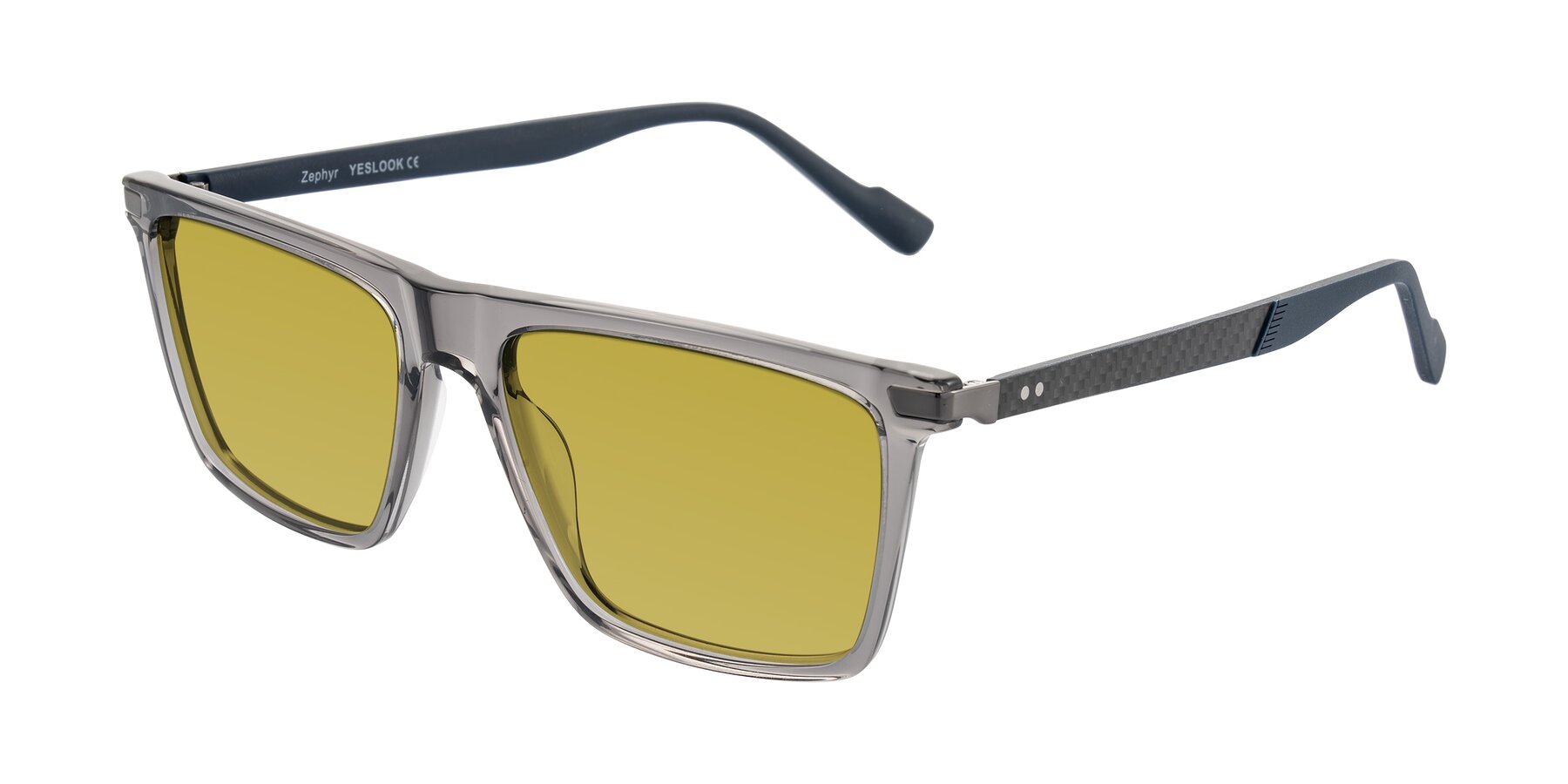 Angle of Zephyr in Transparent Gray with Champagne Tinted Lenses
