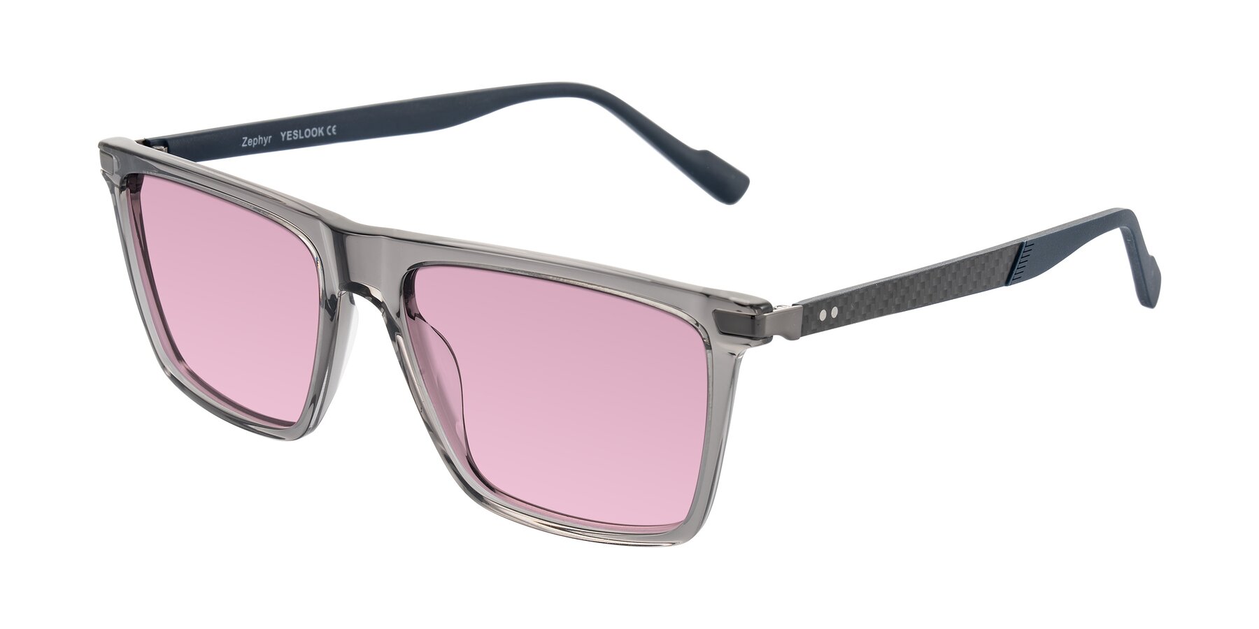 Angle of Zephyr in Transparent Gray with Light Wine Tinted Lenses