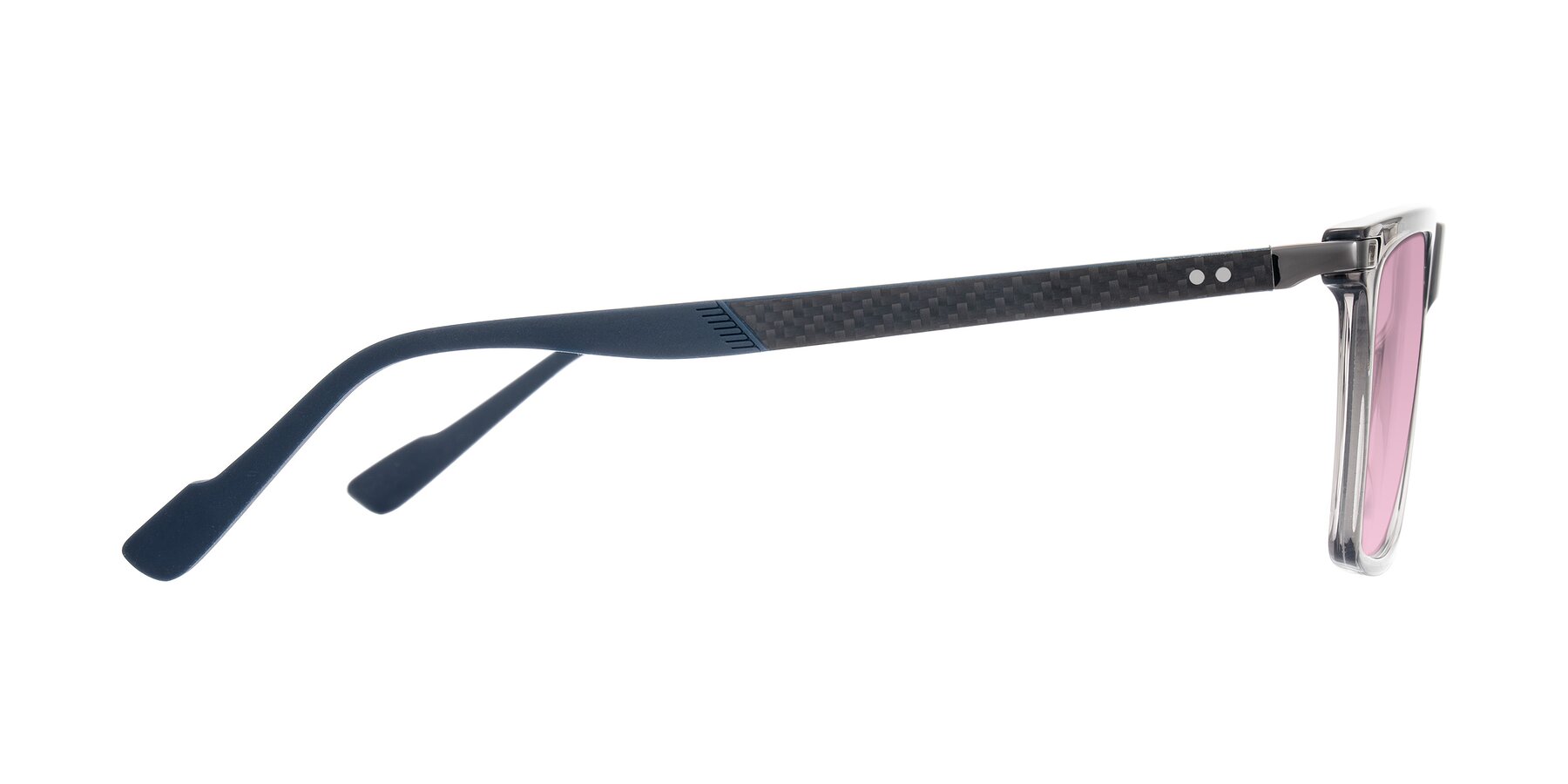 Side of Zephyr in Transparent Gray with Light Wine Tinted Lenses