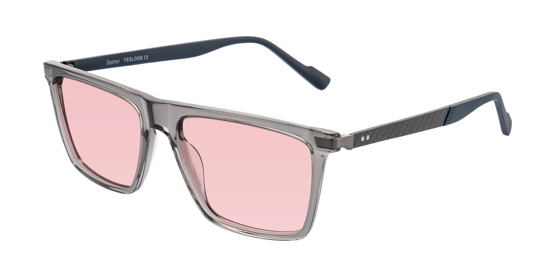 Angle of Zephyr in Transparent Gray with Light Garnet Tinted Lenses