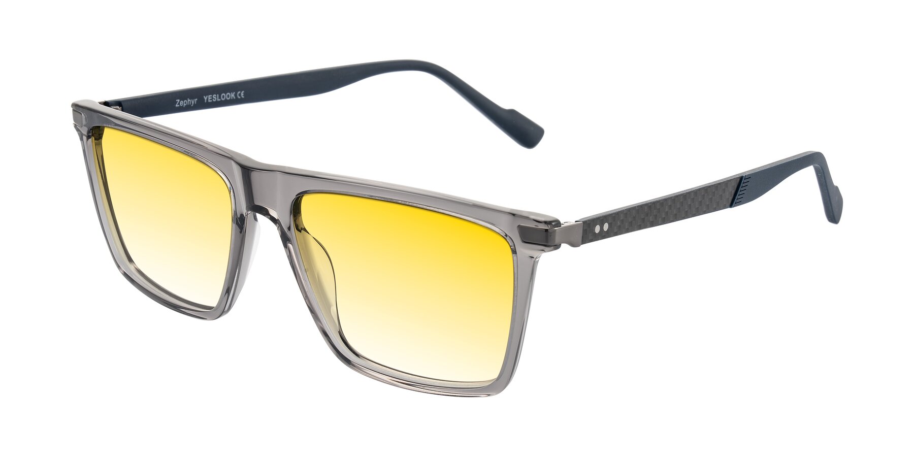 Angle of Zephyr in Transparent Gray with Yellow Gradient Lenses