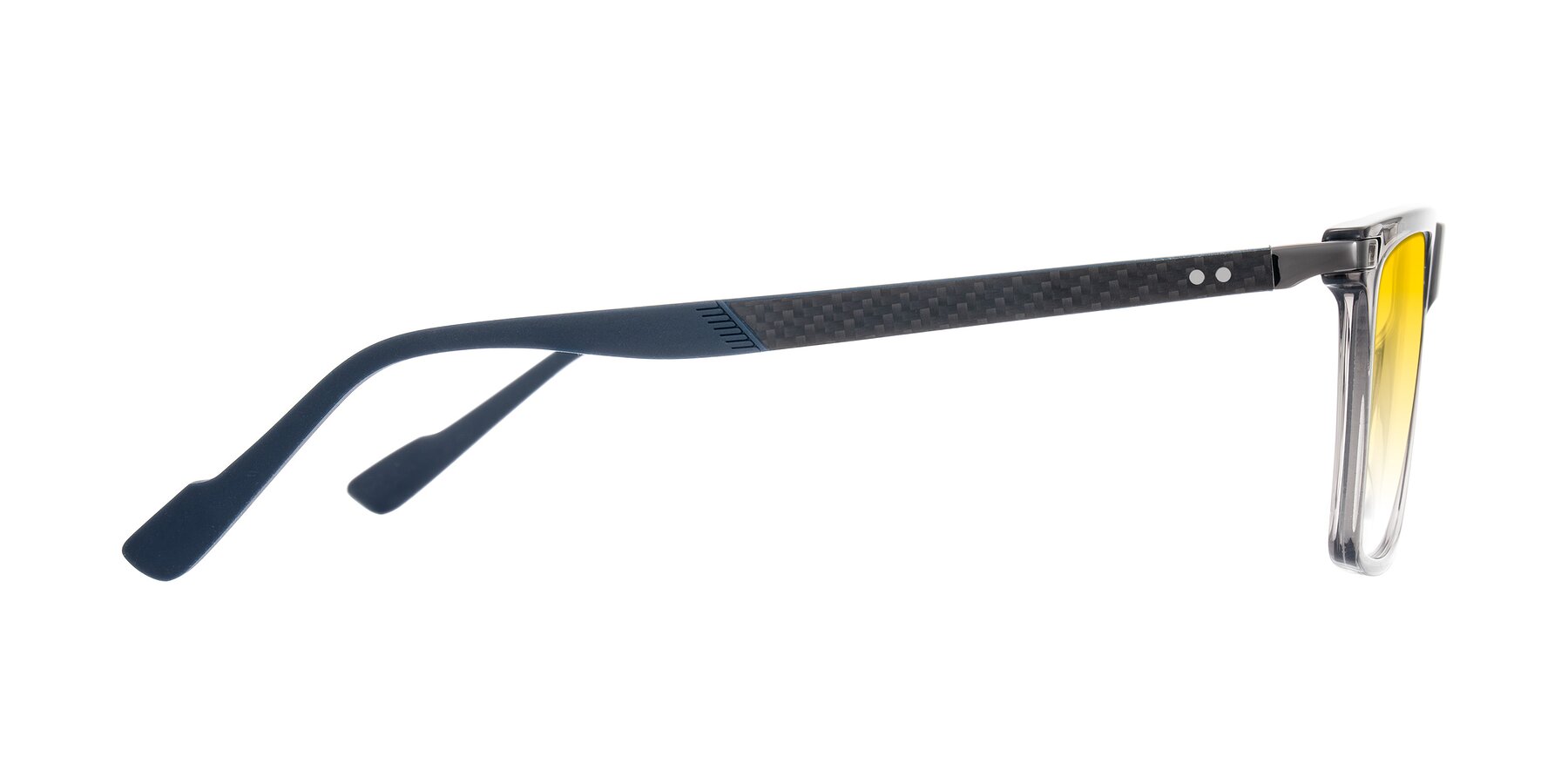 Side of Zephyr in Transparent Gray with Yellow Gradient Lenses