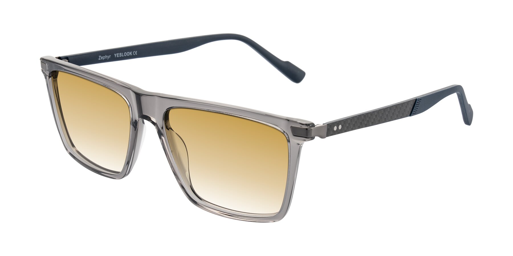 Angle of Zephyr in Transparent Gray with Champagne Gradient Lenses