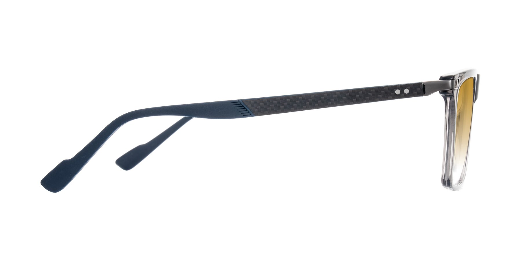 Side of Zephyr in Transparent Gray with Champagne Gradient Lenses