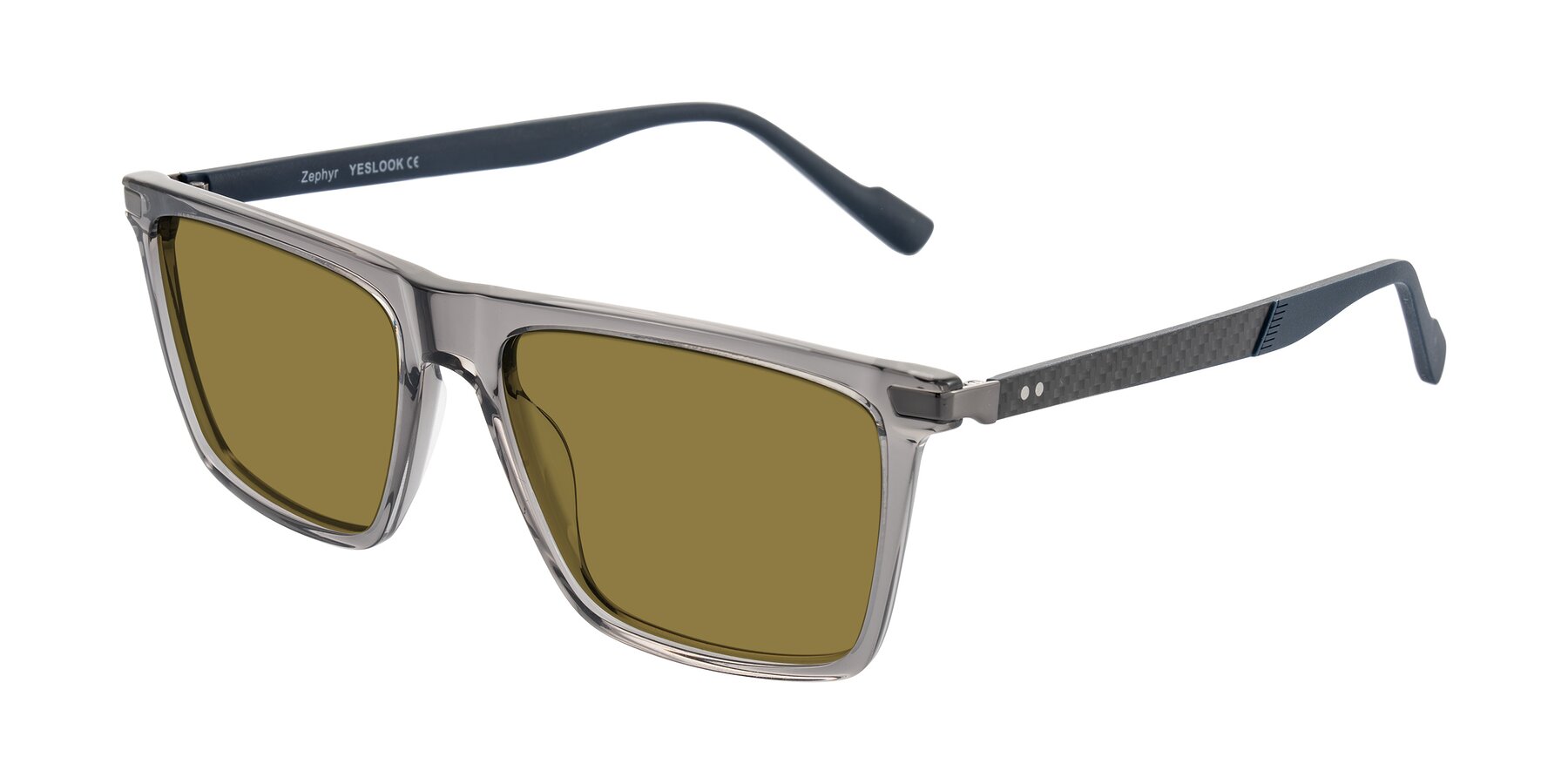 Angle of Zephyr in Transparent Gray with Brown Polarized Lenses