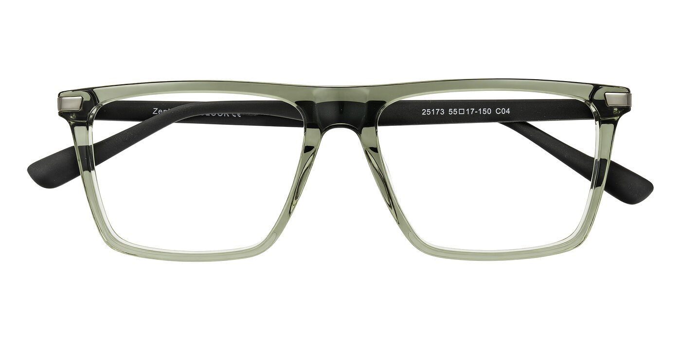 Zephyr - Transparent Green/Black Blue Light Glasses