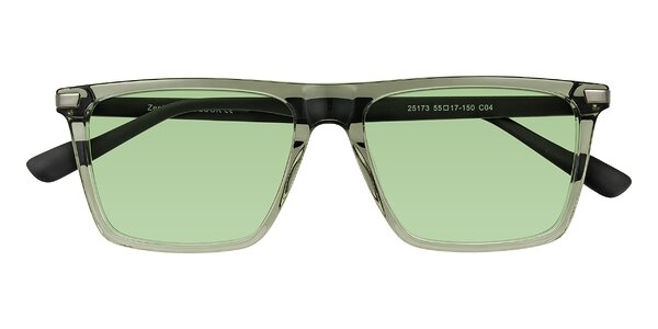 Front of Zephyr in Transparent Green/Black