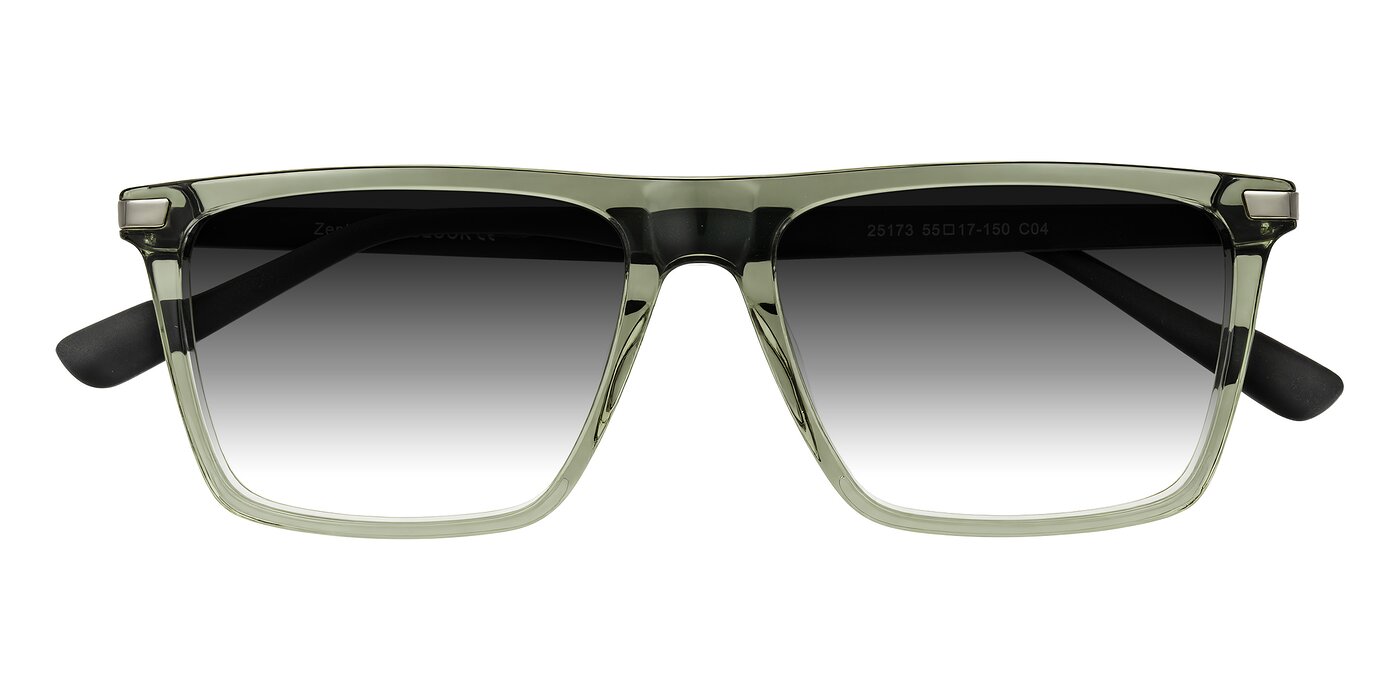 Zephyr - Transparent Green/Black Gradient Sunglasses