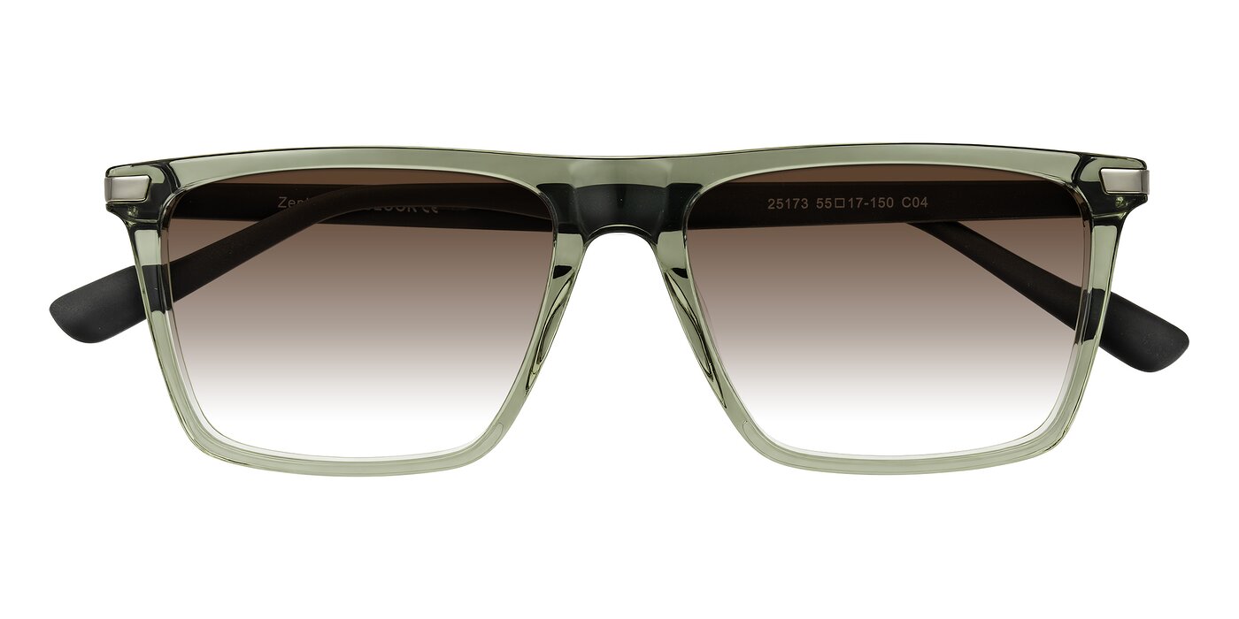 Zephyr - Transparent Green/Black Gradient Sunglasses