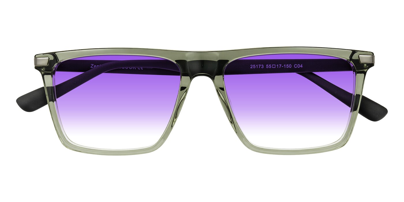 Zephyr - Transparent Green/Black Gradient Sunglasses