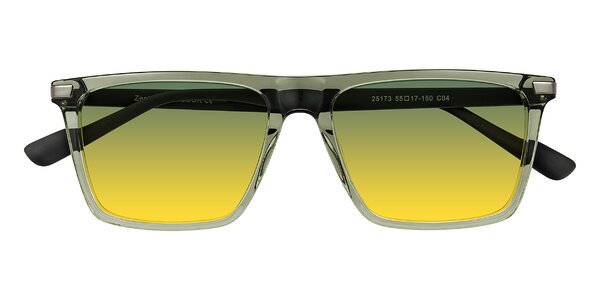 Front of Zephyr in Transparent Green/Black