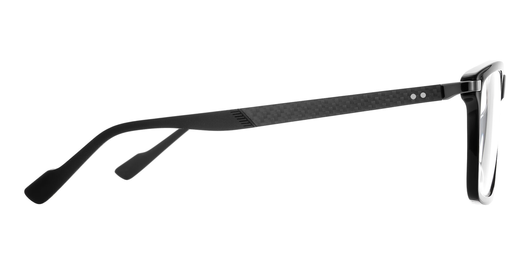 Side of Arleth in Black with Clear Eyeglass Lenses