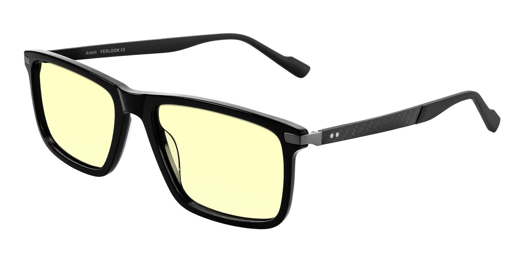 Angle of Arleth in Black with Light Yellow Tinted Lenses