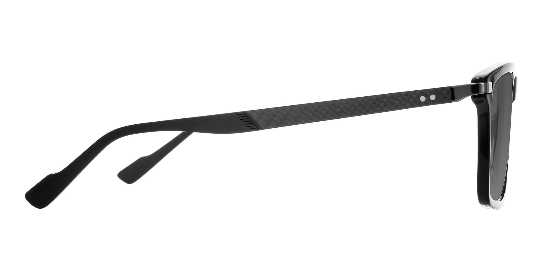 Side of Arleth in Black with Medium Gray Tinted Lenses