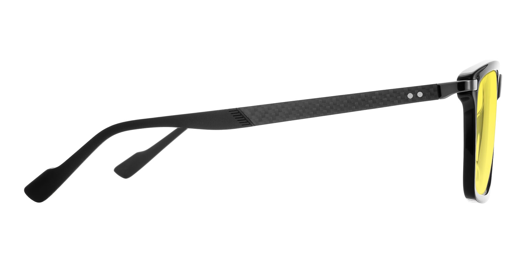 Side of Arleth in Black with Medium Yellow Tinted Lenses