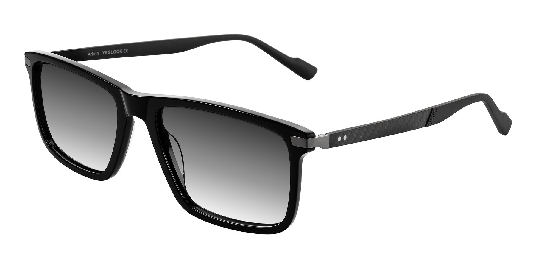 Angle of Arleth in Black with Gray Gradient Lenses