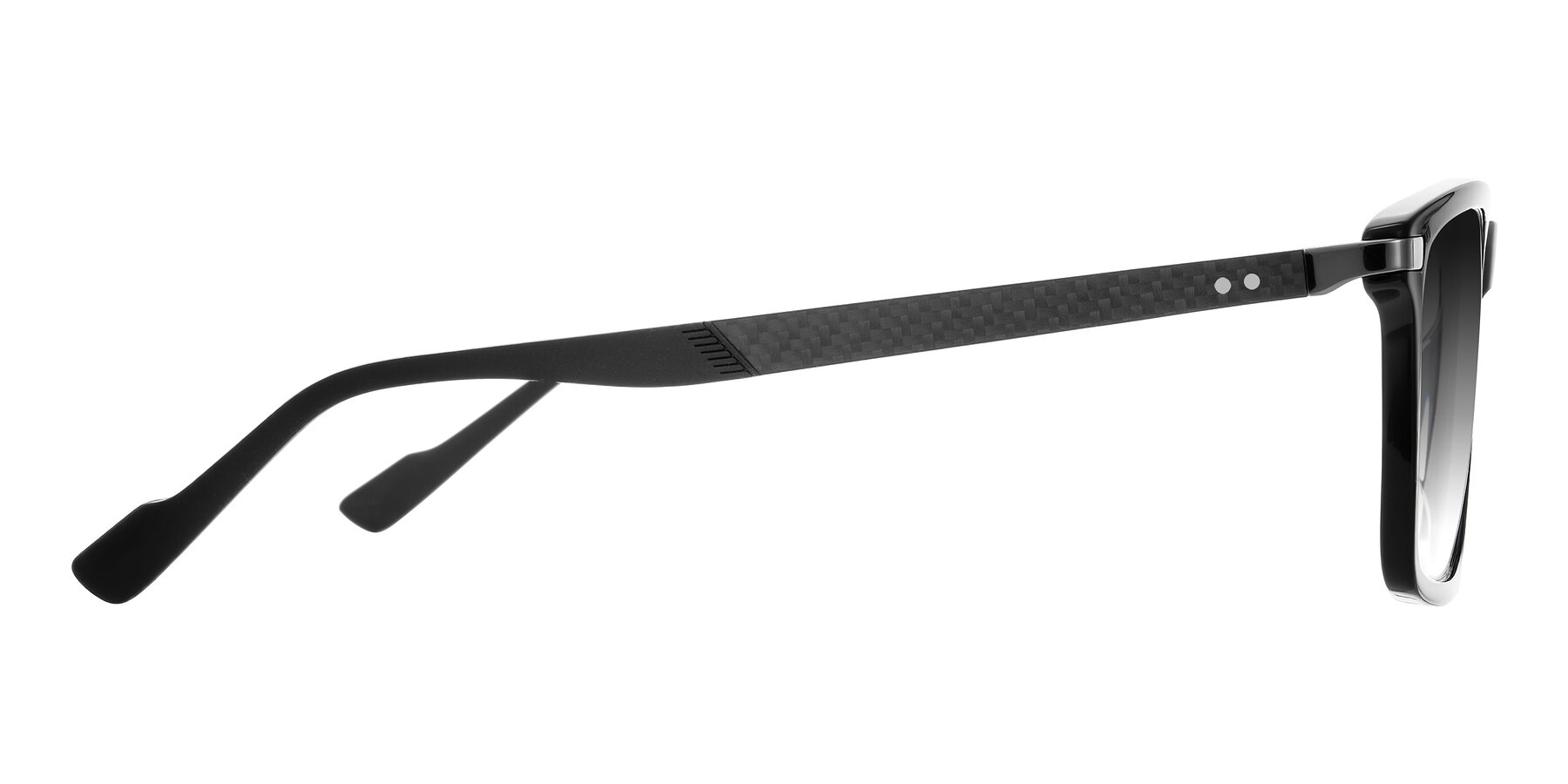 Side of Arleth in Black with Gray Gradient Lenses
