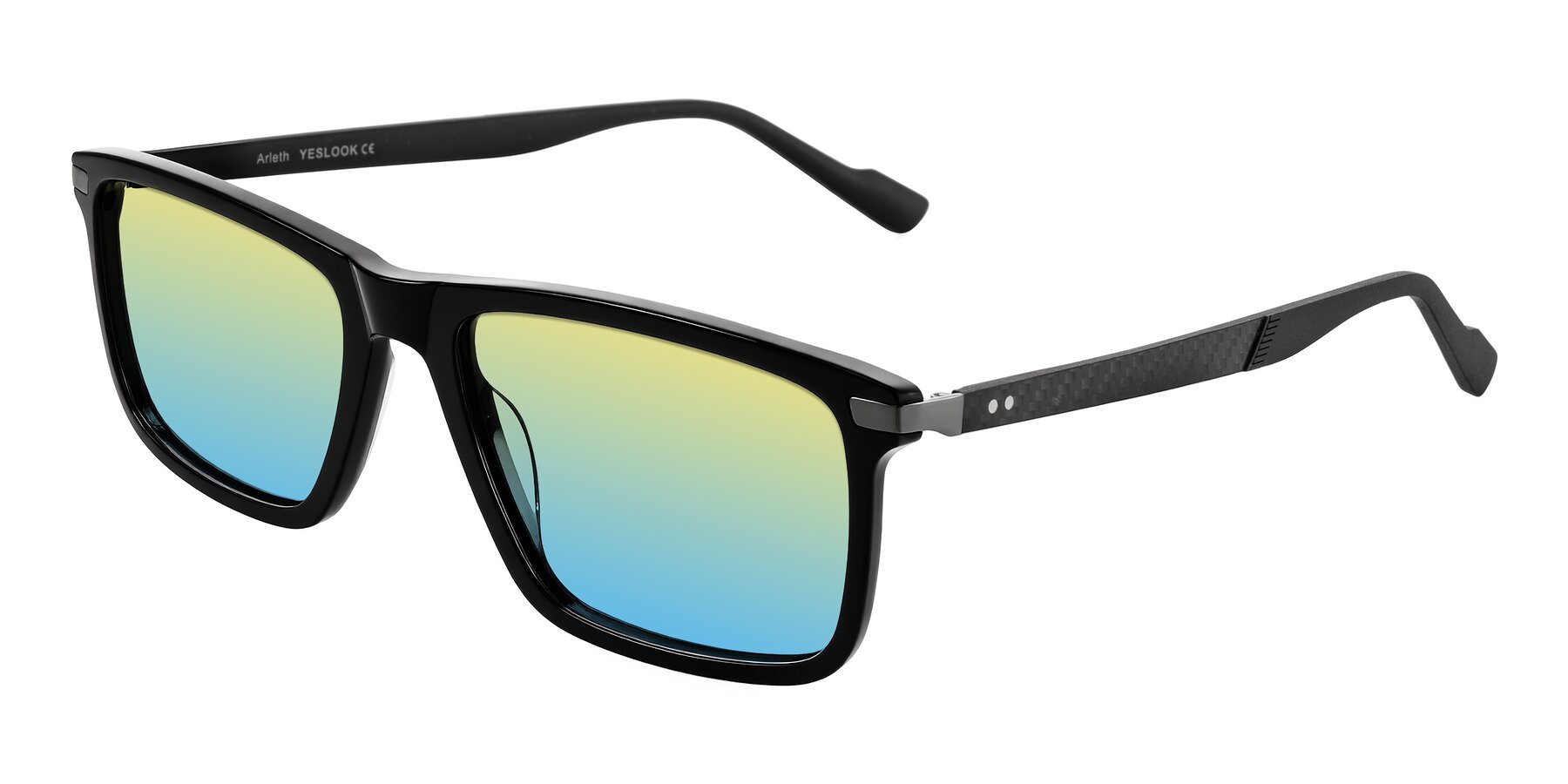Angle of Arleth in Black with Yellow / Blue Gradient Lenses