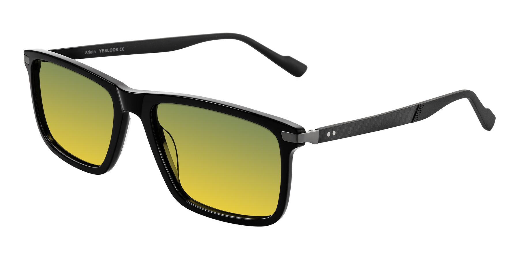 Angle of Arleth in Black with Green / Yellow Gradient Lenses