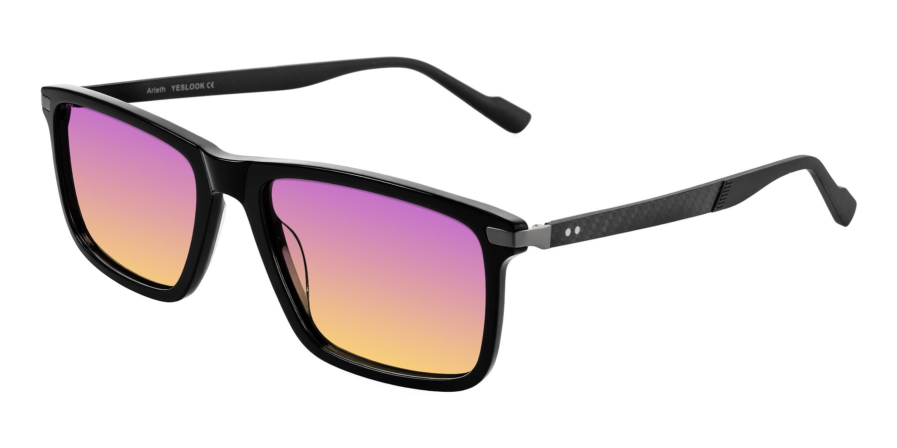 Angle of Arleth in Black with Purple / Yellow Gradient Lenses