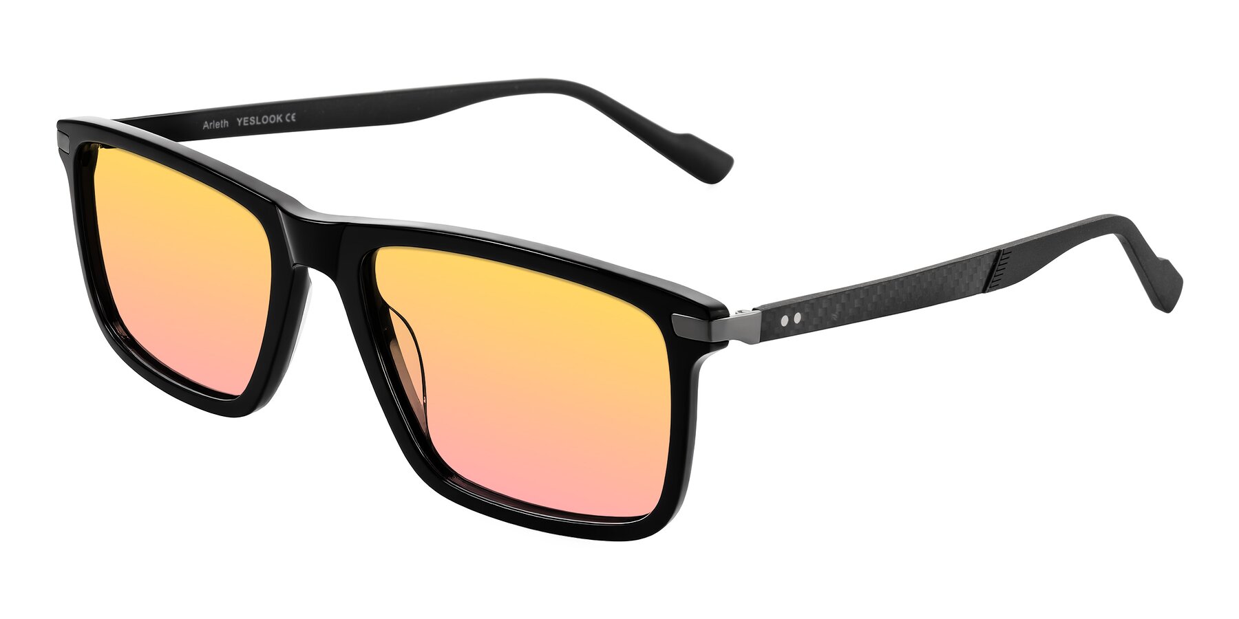 Angle of Arleth in Black with Yellow / Pink Gradient Lenses