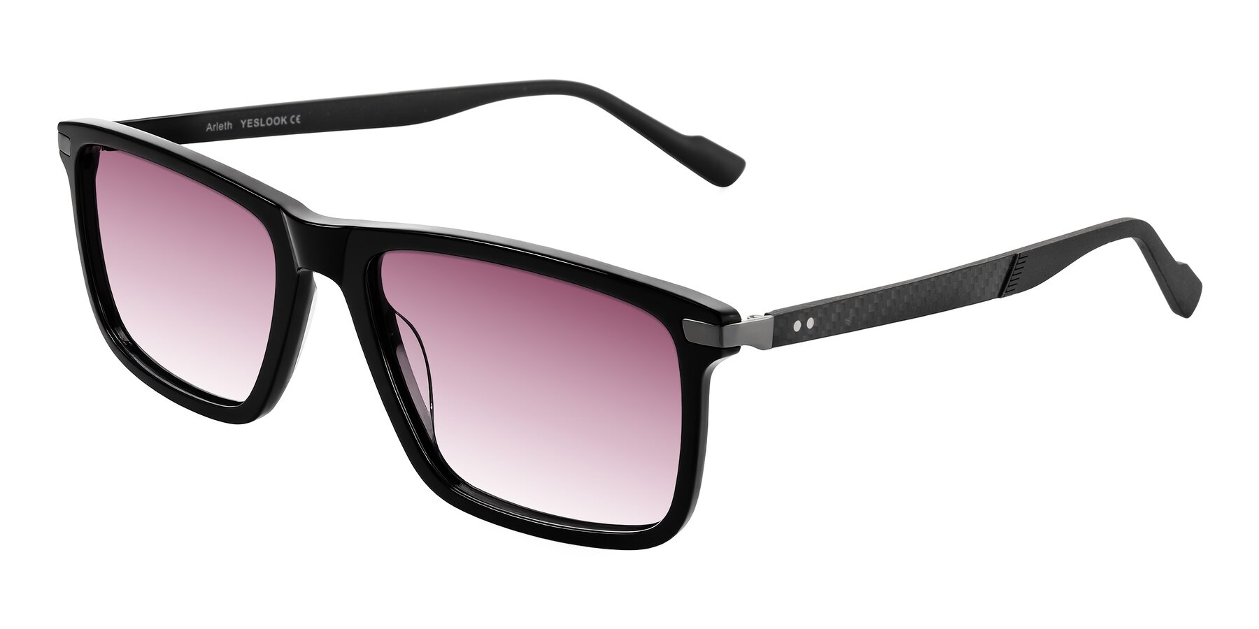 Angle of Arleth in Black with Wine Gradient Lenses
