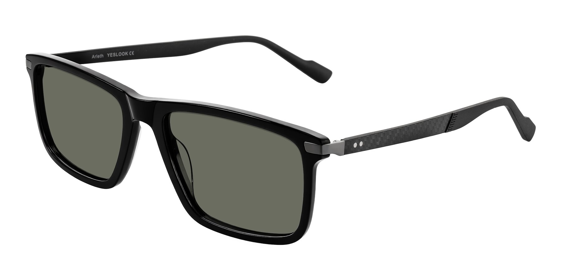 Angle of Arleth in Black with Gray Polarized Lenses