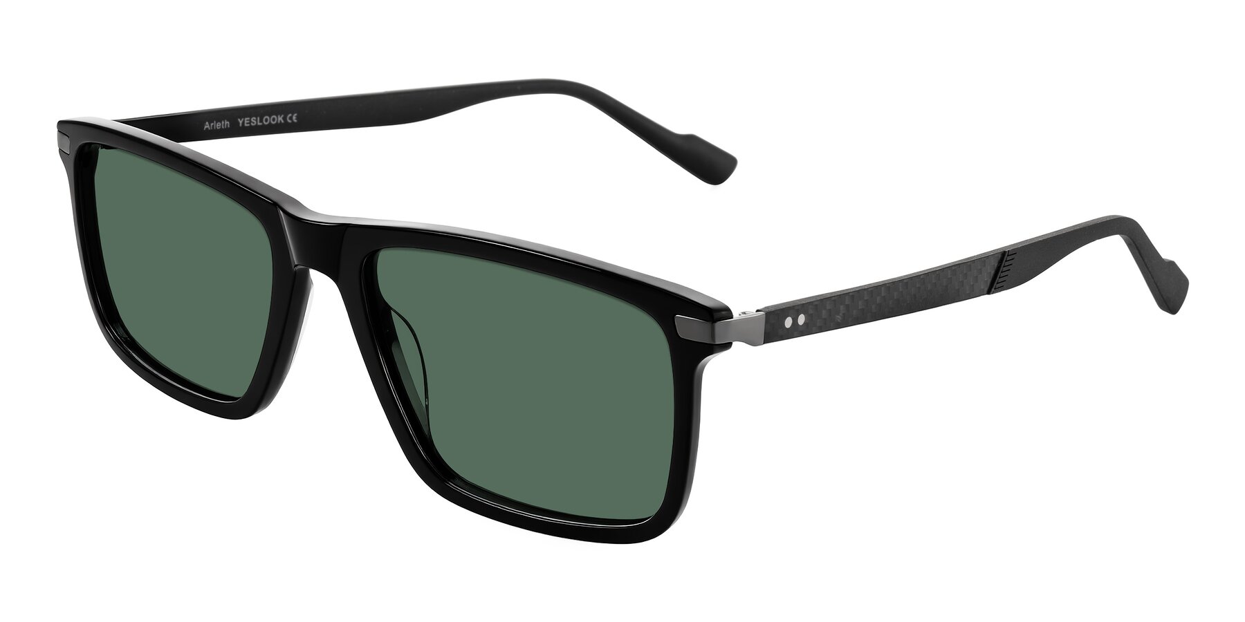 Angle of Arleth in Black with Green Polarized Lenses