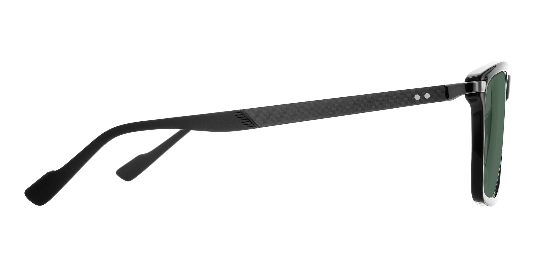 Side of Arleth in Black with Green Polarized Lenses
