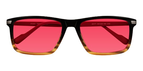 Front of Arleth in Gradient Brown Striped/Red