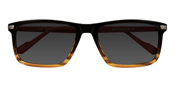 Front of Arleth in Gradient Brown Striped/Red