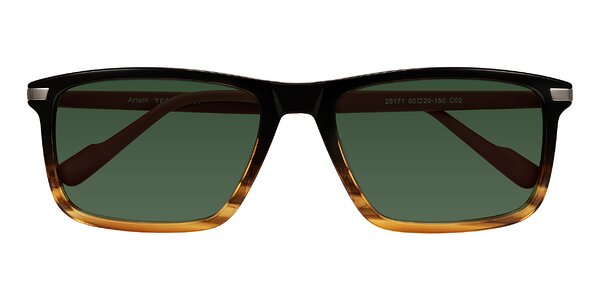 Front of Arleth in Gradient Brown Striped/Red